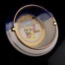 Vintage Victorian Tray - Greek key design - 24kt gold - UNUSUAL blue color - greek goddess art - Made in Greece - trinket tray