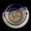 Vintage Victorian Tray - Greek key design - 24kt gold - UNUSUAL blue color - greek goddess art - Made in Greece - trinket tray