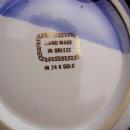 Vintage Victorian Tray - Greek key design - 24kt gold - UNUSUAL blue color - greek goddess art - Made in Greece - trinket tray