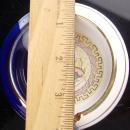 Vintage Victorian Tray - Greek key design - 24kt gold - UNUSUAL blue color - greek goddess art - Made in Greece - trinket tray