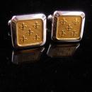 Vintage Hickok Fleur de lis cufflinks - rennaissance medieval set - knight flower  mens gold estate jewelry knight shining armor wedding set