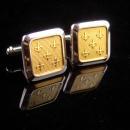 Vintage Hickok Fleur de lis cufflinks - rennaissance medieval set - knight flower  mens gold estate jewelry knight shining armor wedding set
