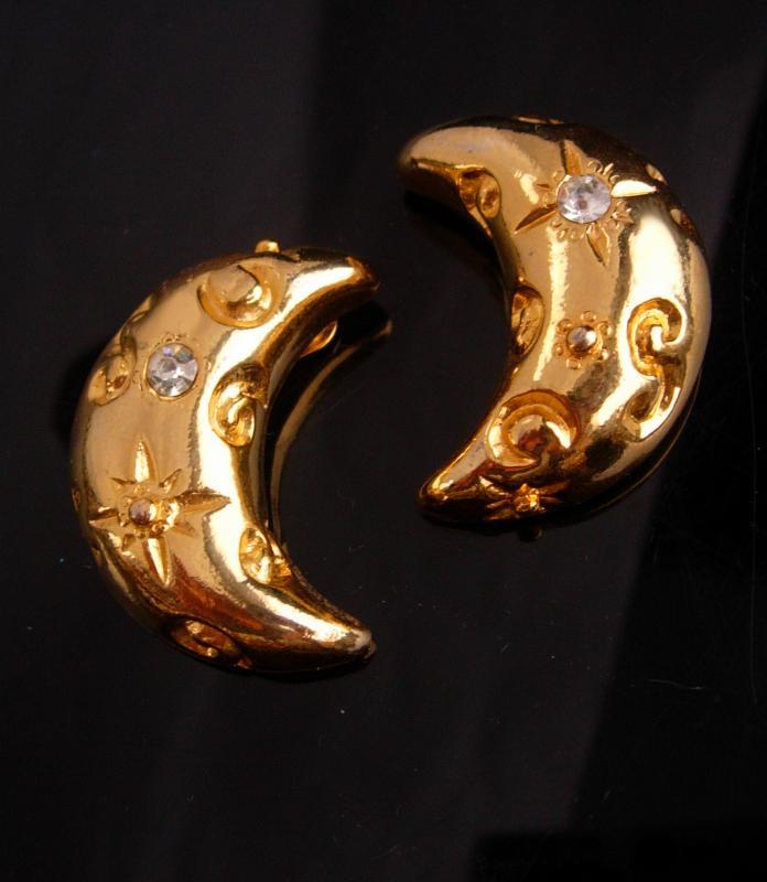 Moon Earring in Gold Vintage main image 0