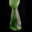 Vintage Sascha Brastoff Cat  - green figurine - Sascha B signed statue - mid century modern sculpture