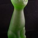 Vintage Sascha Brastoff Cat  - green figurine - Sascha B signed statue - mid century modern sculpture