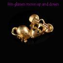 Vintage Mechanical Mouse Brooch / moveable eyeglasses - Cravat holder - Vintage Lapel Pin eyeglasses - optometrist gift - binocles-ciseaux