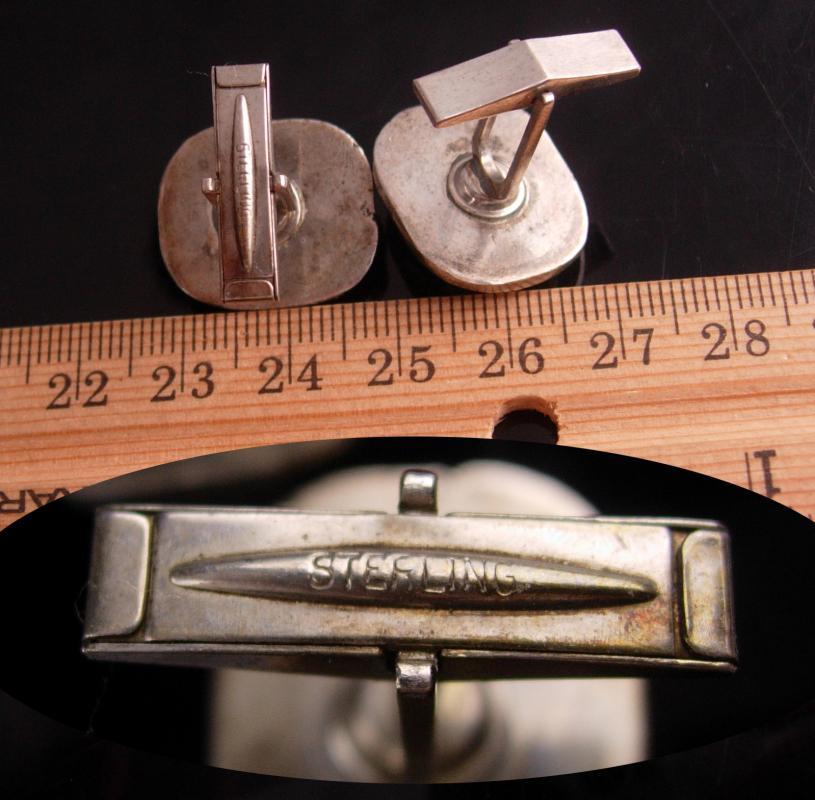 RARE sterling cufflinks - Plato - sapphire eyes - scholar - philosopher - Vintage philosophy Figural Head - silver cufflink -graduation gift