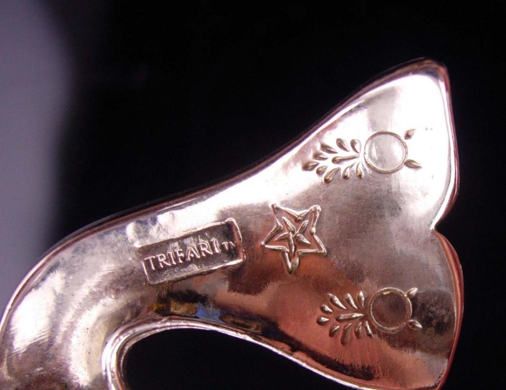 Signed fish brooch / vintage silver whale / starfish nautical gift / Trifari mermaid gift / Aquarius birthday / february birthday gift