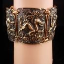 Exotic Dragon Bracelet - Medieval cuff - gold & black - mythical jewelry
