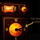 1980 Miller Beer clock - high life light up electric clock - spinning light - novelty desk clock