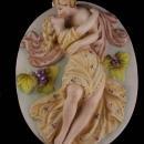 Pair Antique Victorian lovers plaques - Hallmarked Kalk Crossed arrows - Vintage wedding gift - porcelain kissing man woman