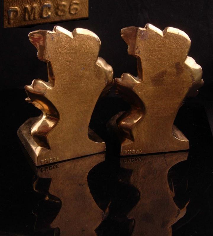 Vintage Pine Cone Bookends - Signed set - PMC-86- housewarming Thank you gift - figural book end set