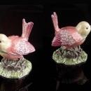 Enamel Bird Box - pink rhinestone trinket box - ring case - jewellery box - hinged bird box