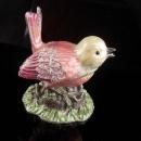 Enamel Bird Box - pink rhinestone trinket box - ring case - jewellery box - hinged bird box