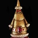 Vintage Hollycraft Brooch - Christmas tree santa claus - rhinestone pin - estate jewelry - holiday jewelry - figural brooch