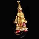 Vintage Hollycraft Brooch - Christmas tree santa claus - rhinestone pin - estate jewelry - holiday jewelry - figural brooch