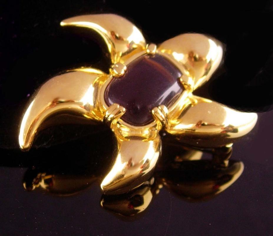 Rare Pierre Cardin STARFISH Brooch - vintage jelly belly turtle - couture jewelry - Nautical star - sea star - Religious Virgin Mary
