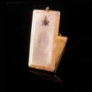 Vintage Art Deco Masonic stamp case - engine turned striping - vintage fraternal mason freemasonary fob case