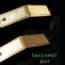 Vintage Art Deco Masonic stamp case - engine turned striping - vintage fraternal mason freemasonary fob case