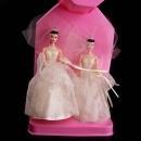 1987 Barbie wedding ornaments - 2 barbies - no ken- gay interest - lgbt gift - wedding dress cake topper