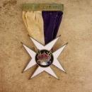 Antique Oddfellow medal - past commandant maltese cross - Jewel Knights Templar Fraternal Enamel masonic ribbon