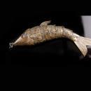 Antique Chinese Stickpin -victorian hand - jointed good luck fish charm - lapel fob pin - Vintage  hair pin -estate jewelry