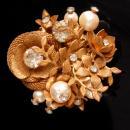 Vintage Miriam Haskell Brooch - Baroque glass pearls - double sided necklace clasp - estate jewelry - unsigned designer jewelry