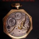 Antique Pocket watch -vintage 15 jewel - TACY Watch co - ADMIRAL gold filled initial E.a.L or E.A.T. - elgin napoleon case - need cleaning