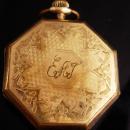 Antique Pocket watch -vintage 15 jewel - TACY Watch co - ADMIRAL gold filled initial E.a.L or E.A.T. - elgin napoleon case - need cleaning