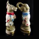 PAIR Vintage Donkey Political Figural bottle and Democrat elephant Novelty gift Mens desk accessory