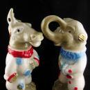 PAIR Vintage Donkey Political Figural bottle and Democrat elephant Novelty gift Mens desk accessory