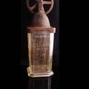 1878 egg beater - Antique Silver & Co. Glass Mixer - vintage crank handle - Brooklyn NY - flour and liquid measure