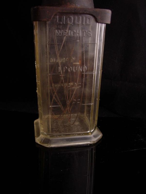 1878 egg beater - Antique Silver & Co. Glass Mixer - vintage crank handle - Brooklyn NY - flour and liquid measure