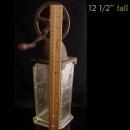 1878 egg beater - Antique Silver & Co. Glass Mixer - vintage crank handle - Brooklyn NY - flour and liquid measure