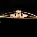 VINTAGE IRISH Claddagh bracelet - 14ct gold filled Irish - sweetheart gift - Ireland Celtic bangle -  Loyalty Friendship anniversary
