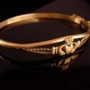 VINTAGE IRISH Claddagh bracelet - 14ct gold filled Irish - sweetheart gift - Ireland Celtic bangle -  Loyalty Friendship anniversary