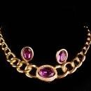 Vintage Christian Dior necklace - purple rhinestone earrings - 16