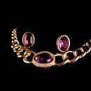 Vintage Christian Dior necklace - purple rhinestone earrings - 16