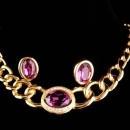 Vintage Christian Dior necklace - purple rhinestone earrings - 16