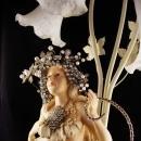 Huge Fairy Lamp - Glitzed out gothic - One of a KIND - HUGE vintage rhinestones - nymph wings - ooak light - tulip bulbs - 30