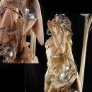 Huge Fairy Lamp - Glitzed out gothic - One of a KIND - HUGE vintage rhinestones - nymph wings - ooak light - tulip bulbs - 30