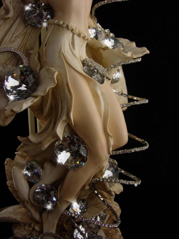 Huge Fairy Lamp - Glitzed out gothic - One of a KIND - HUGE vintage rhinestones - nymph wings - ooak light - tulip bulbs - 30