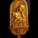 Vintage Russian Icon - religious Virgin Mary WALL madonna plaque -russian gold plate - Victorian cherub -Ornate Christian Catholic gift