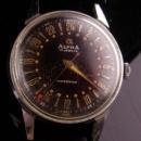 Vintage Alpha Swiss wristwatch - 17 Jewels - waterproof - vintage mens watch - manual Wind - 24 hour watch - military watch - runs great -