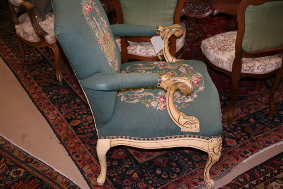 Antique French Needlepoint Chair