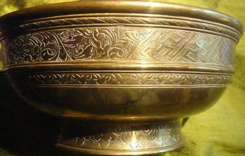 Dutch Colonial Brass Punch Bowl