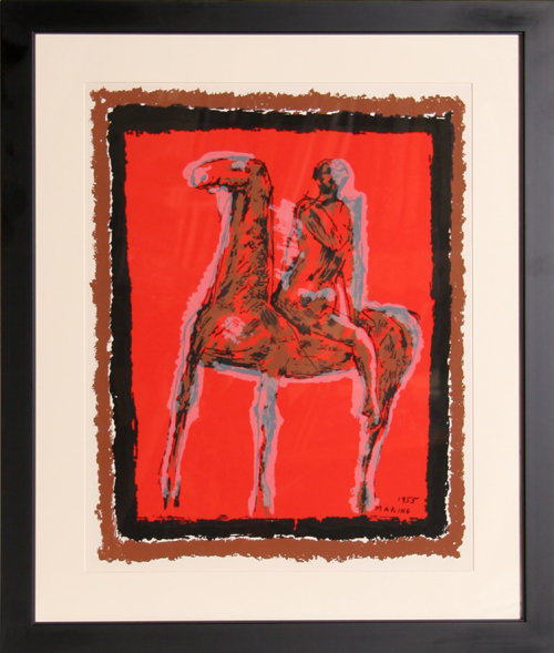 Marino Marini 1955 Framed Lithograph Horseman