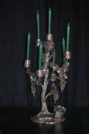 TREE OF LIFE sterling silver 7 lights candelabra Italian 1930