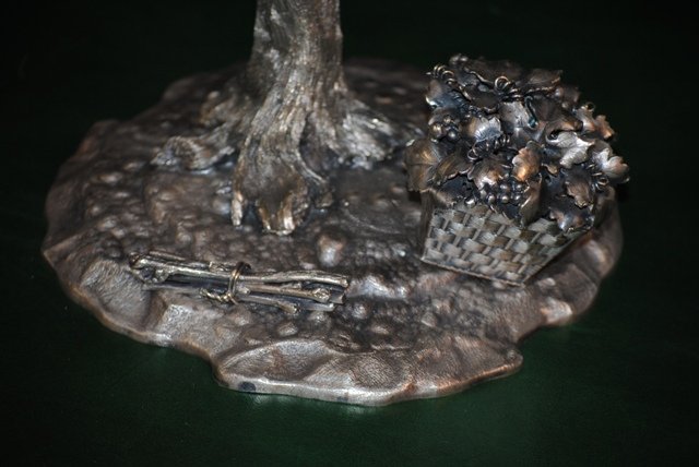 TREE OF LIFE sterling silver 7 lights candelabra Italian 1930