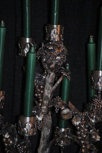 TREE OF LIFE sterling silver 7 lights candelabra Italian 1930